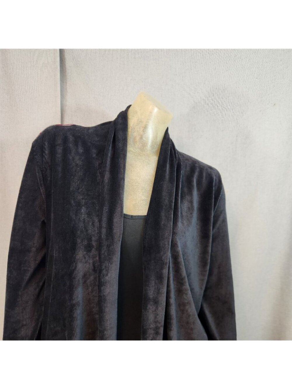 Southwestern Style & Black Long Sleeve Open Sweater Duster Jacket MEDIUM LARGE - Picture 3 of 8